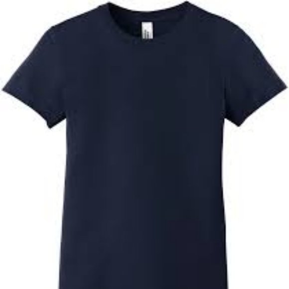 NWT AMERICAN APPAREL WOMEN'S ORGANIC FINE JERSEY SHORT SLEEVE T-SHIRT NAVY XL - Picture 2 of 6
